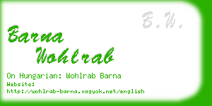 barna wohlrab business card